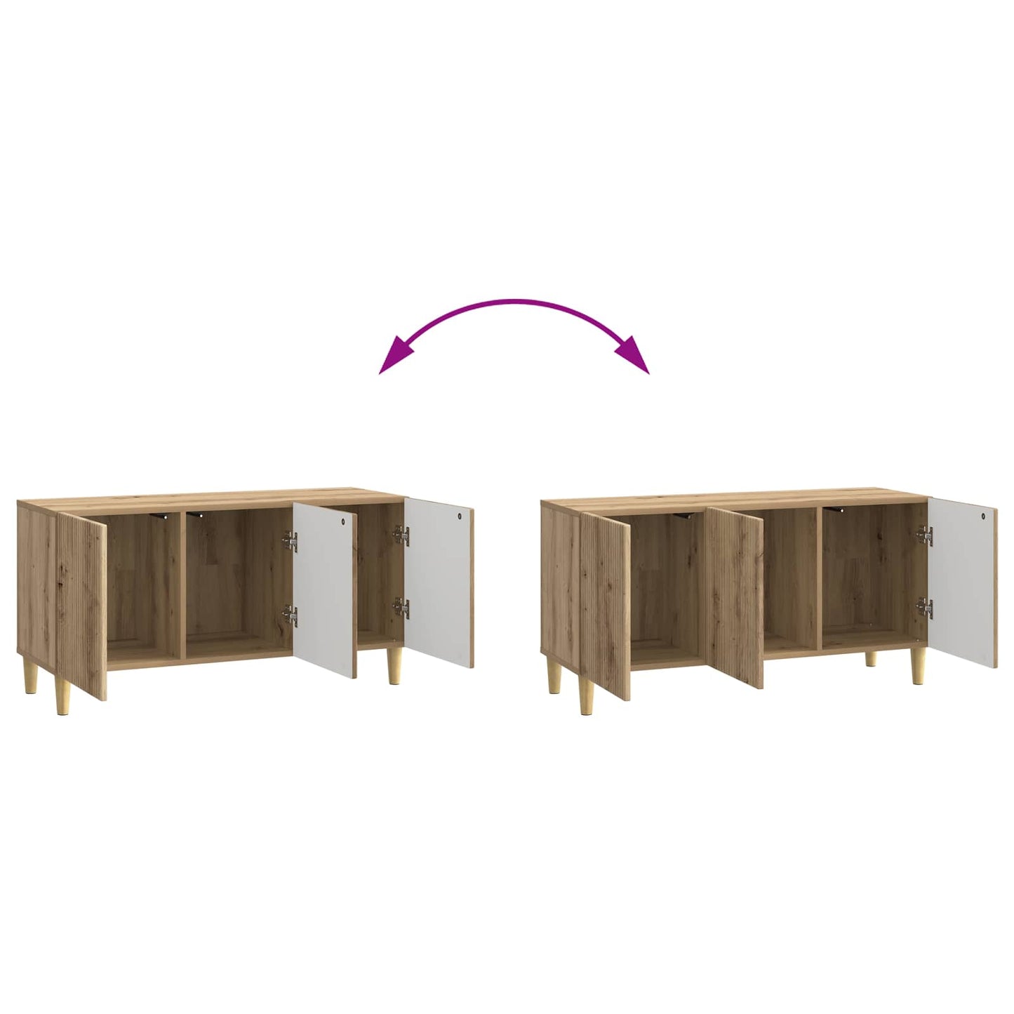 TV szekrény 99 x 34,5 x 50 cm Kézműves Tölgy Szerelt Fa