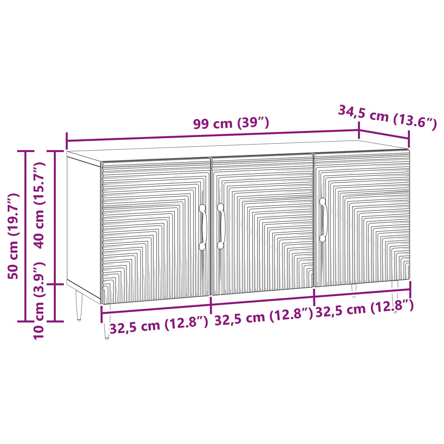 TV szekrény Antik Fa 99 x 34,5 x 50 cm Szerelt Fa