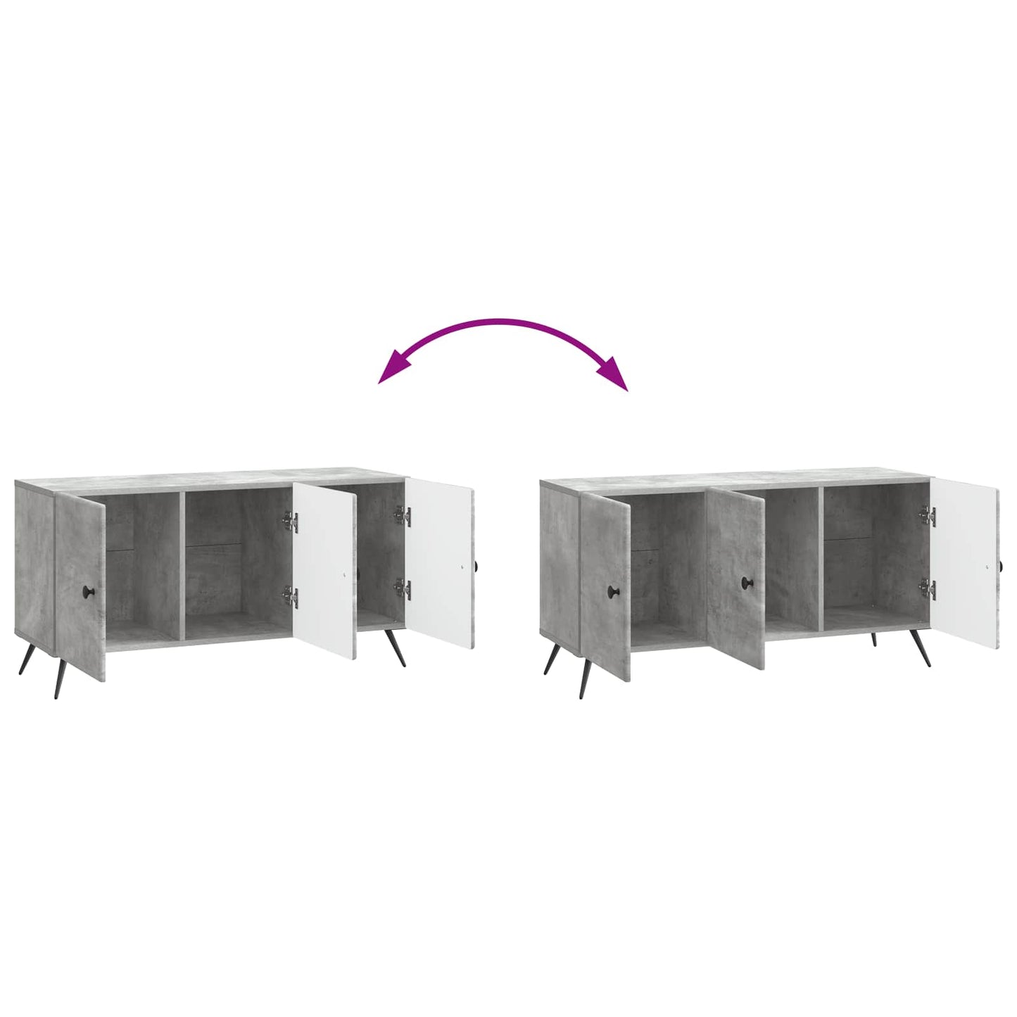 TV szekrény Betonszürke 99 x 34,5 x 50 cm Szerelt Fa