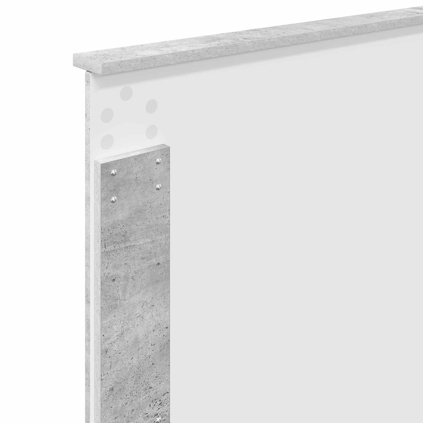 Ágykeret fejtámlával Beton Szürke 75 x 190 cm Tömör fenyőfa
