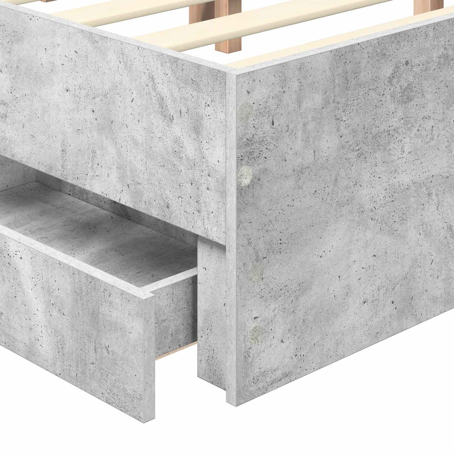 Ágykeret fiókkal tárolóval Beton Szürke 150 x 200 cm Mérnöki Fa