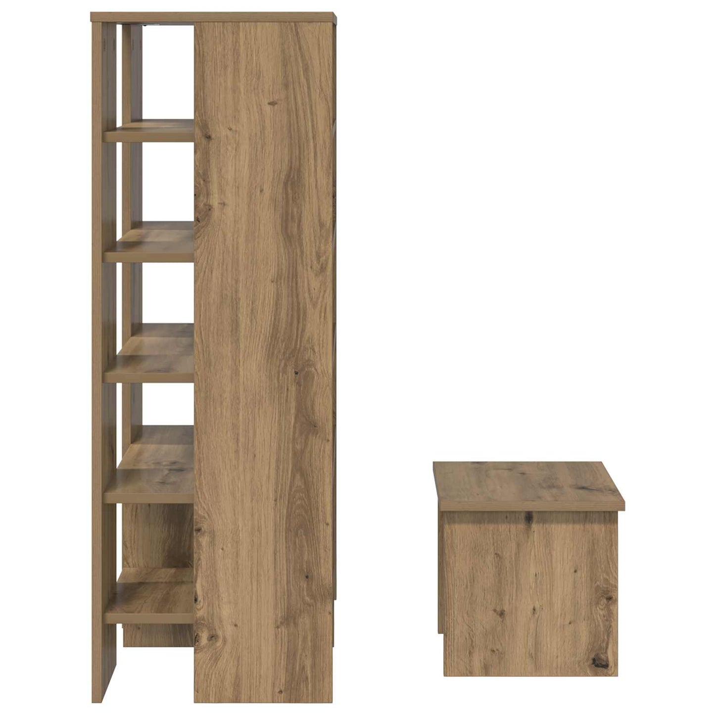 Cipőszekrény 2 db 62 x 35 x 100 cm Szerelt Fa Artisan tölgy