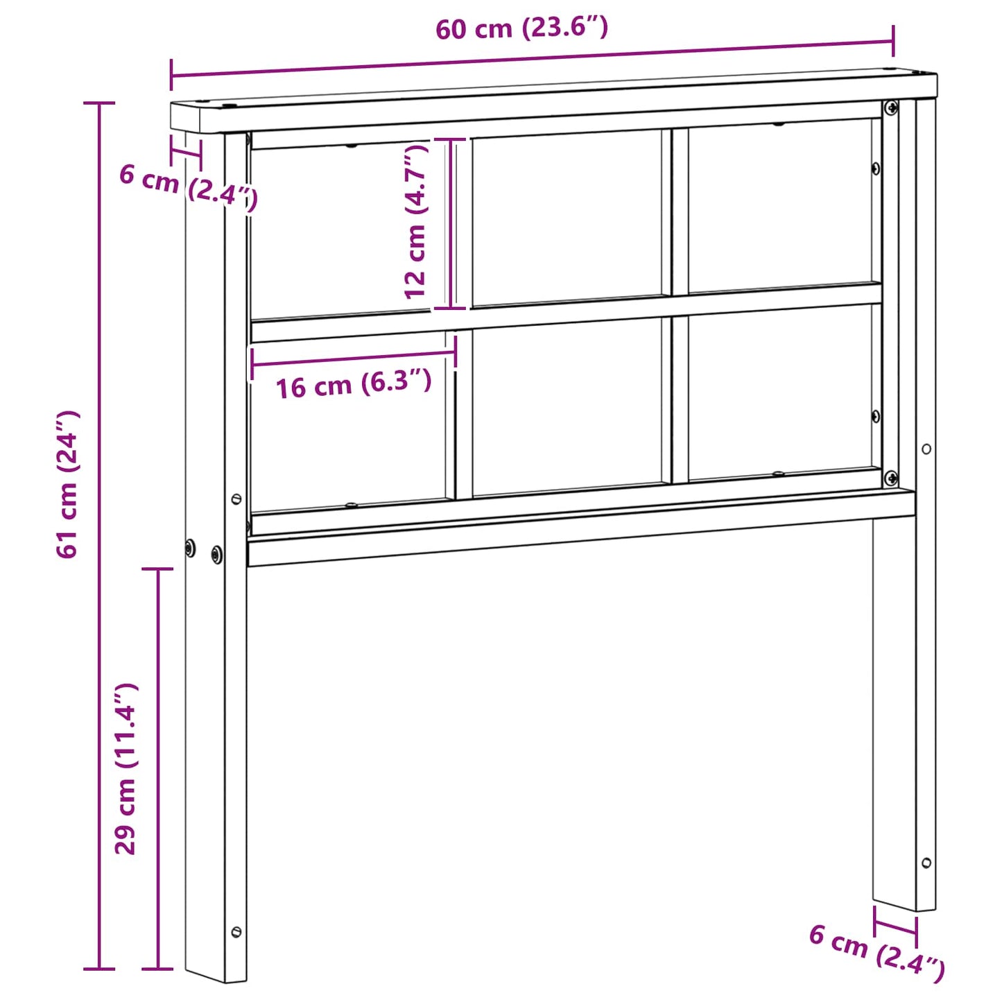 Kartámasz modul 2 db Fehér 60 x 6 x 61 cm Tömör Akácfa