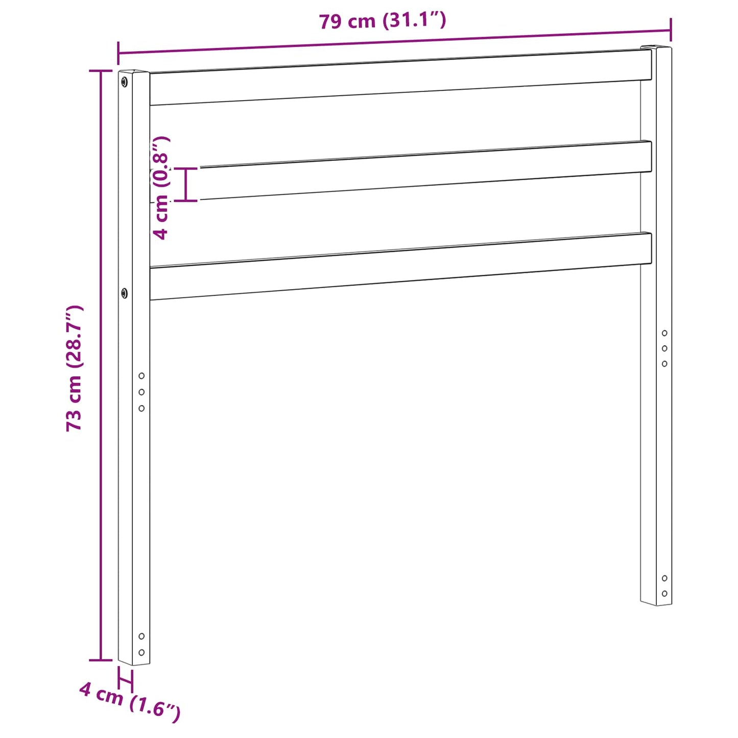 Kartámasz modul 2 db Fehér 79 x 4 x 73 cm Tömör Akácfa