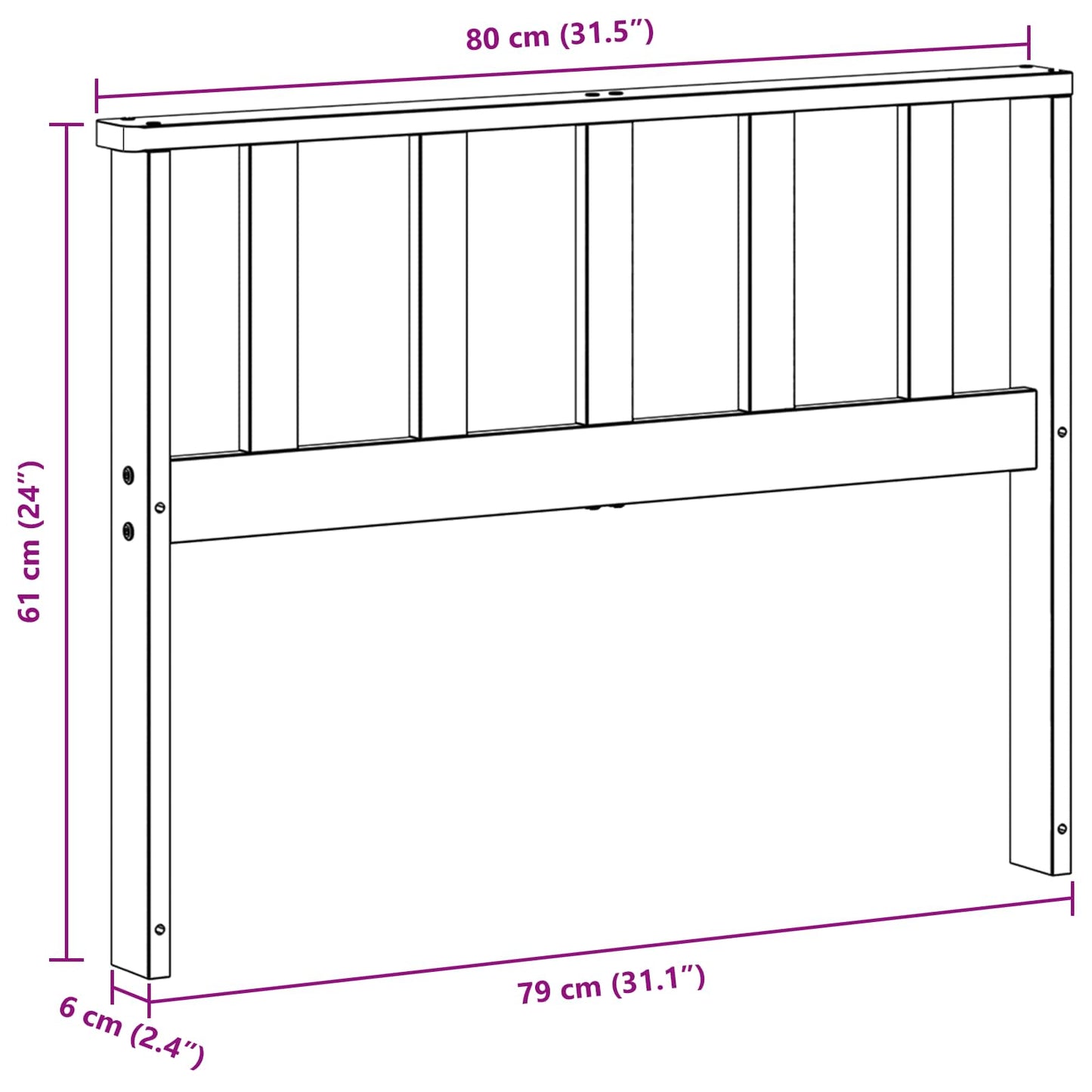Karfa modul 2 db Fehér 80 x 6 x 61 cm Tömör Akácfa