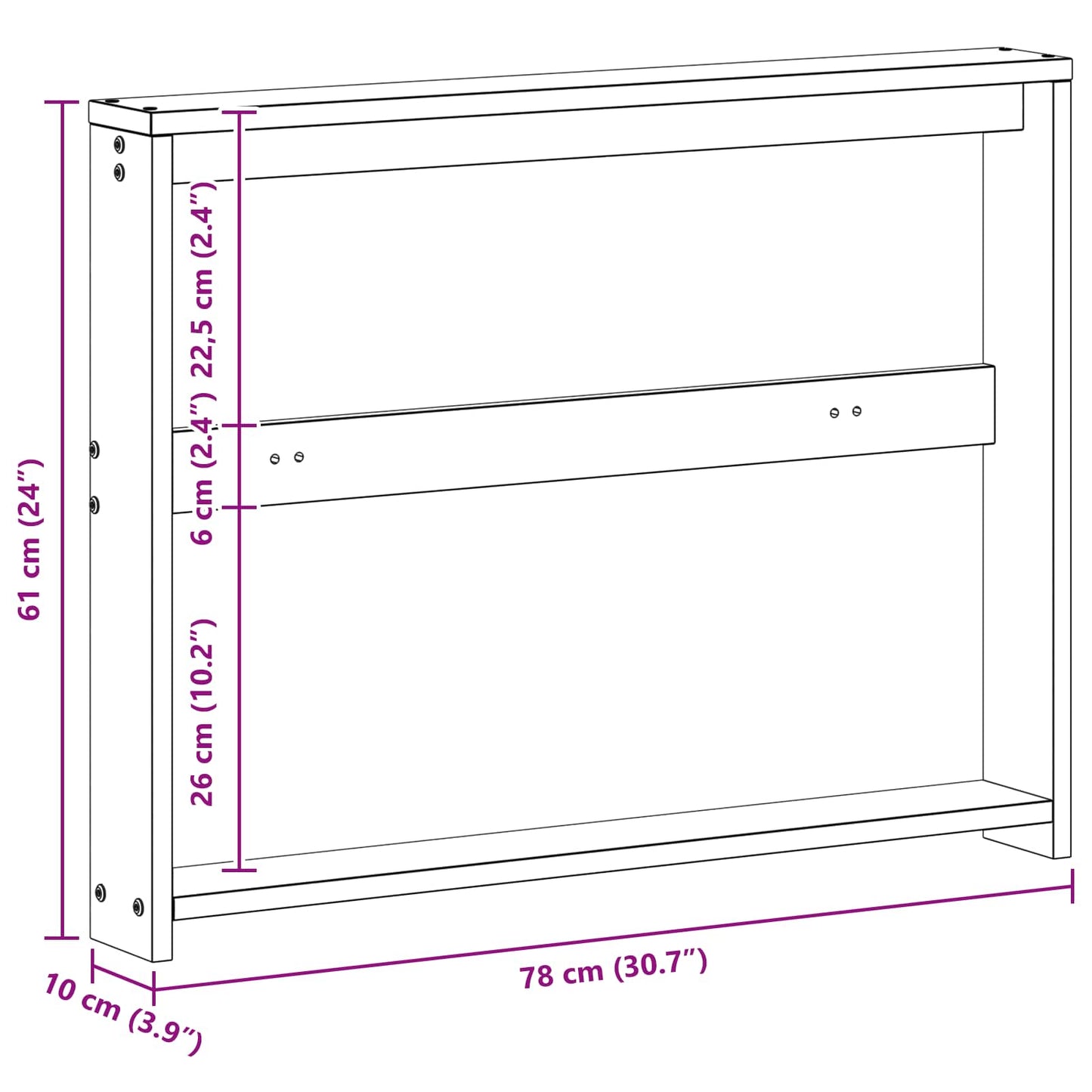 Karfa Modul 2 db Fehér 78,5 x 10 x 61 cm Tömör Akácfa