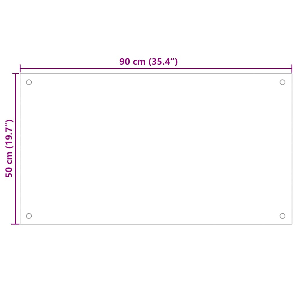 Konyhai hátfal 2 pcs Fehér 90 x 50 cm edzett üveg