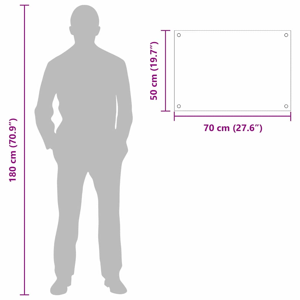 Konyhai hátfal 2 pcs Fehér 70 x 50 cm edzett üveg