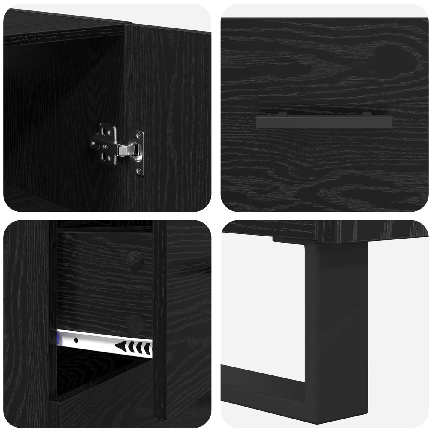 Magasfiú fiókkal 2 pcs Fekete tölgy 69,5 x 34 x 180 cm
