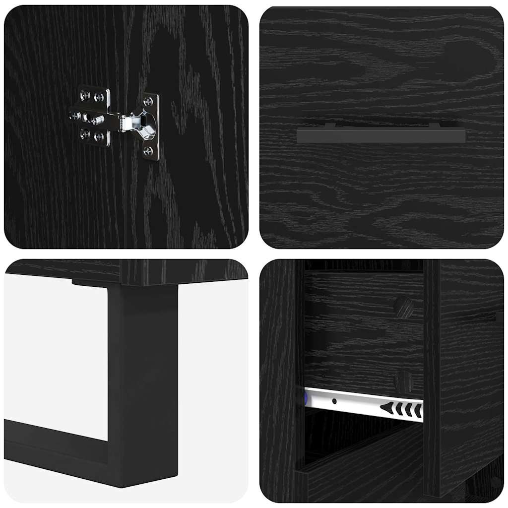 Magasfiú 2 pcs Fekete tölgy 69,5 x 34 x 180 cm