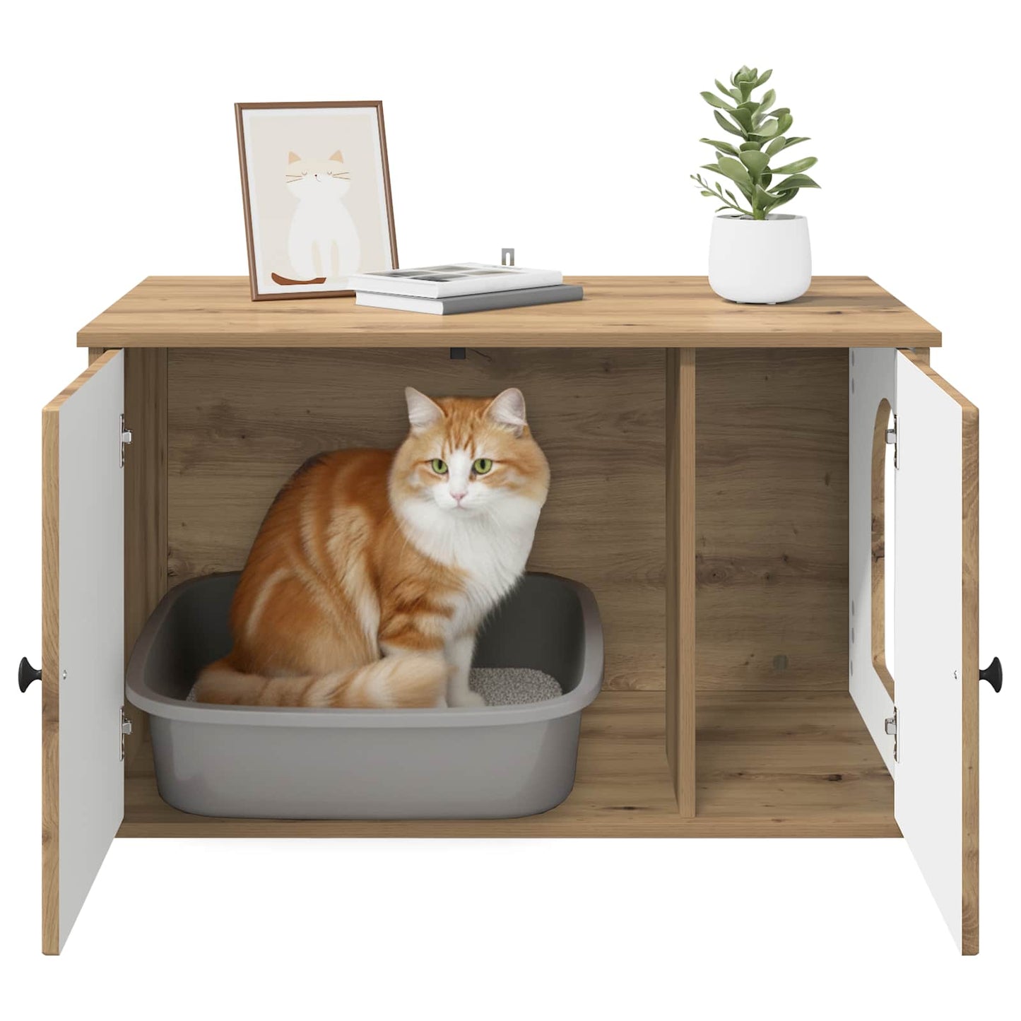 Macska Ház Művészi tölgy 85 x 55 x 50,5 cm Szerelt Fa