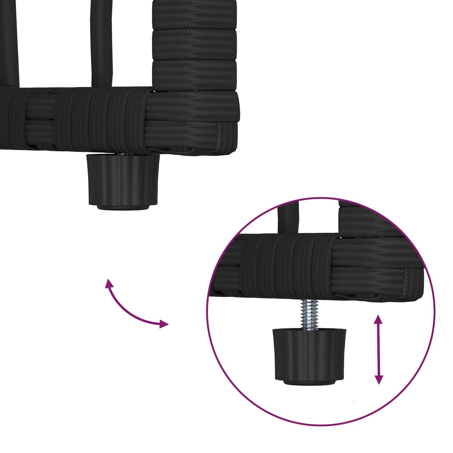 Kültéri Bútor Szett 3 pcs Fekete és Sötétszürke