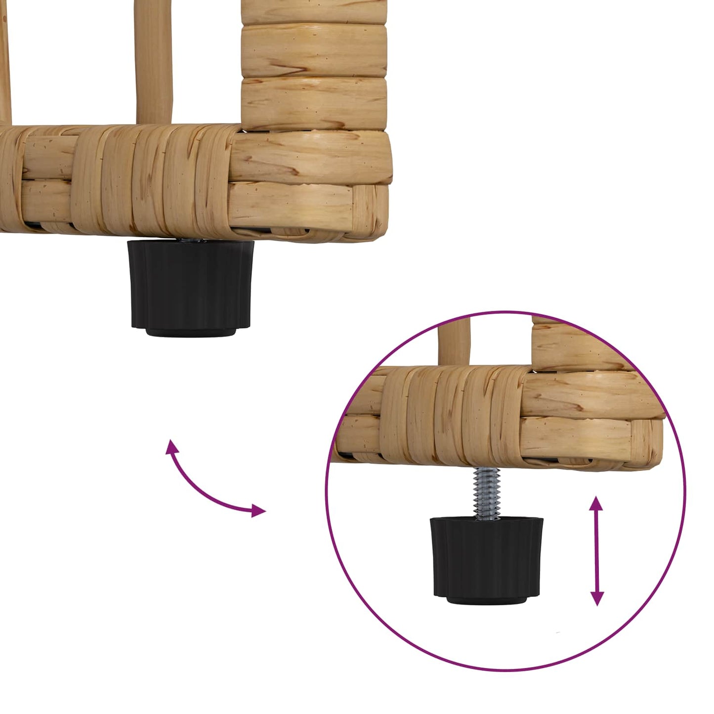 Kültéri Bútor Szett 3 pcs Természetes és Krémszínű Fehér