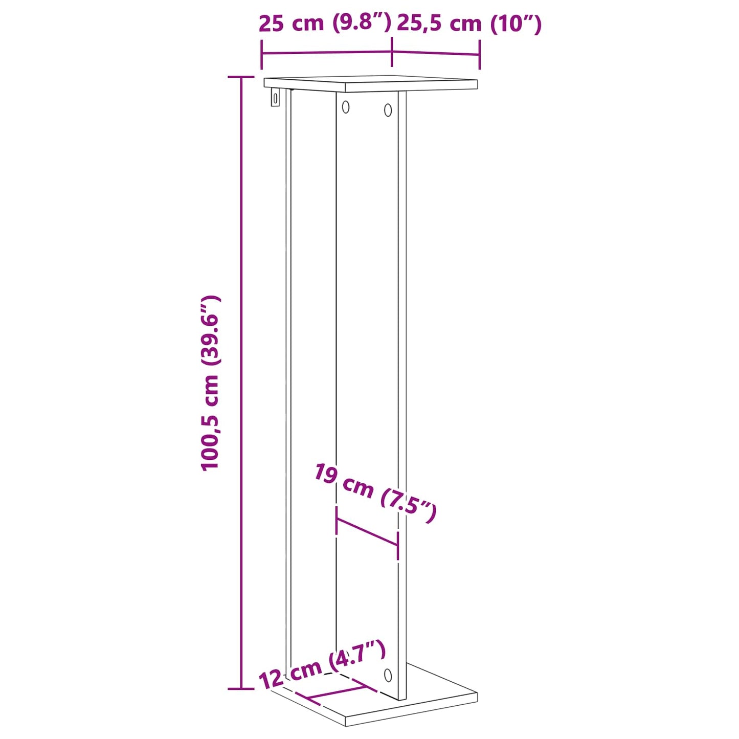 Növényállvány 2 pcs Öreg fa 25 x 25,5 x 100,5 cm Mérnöki fa