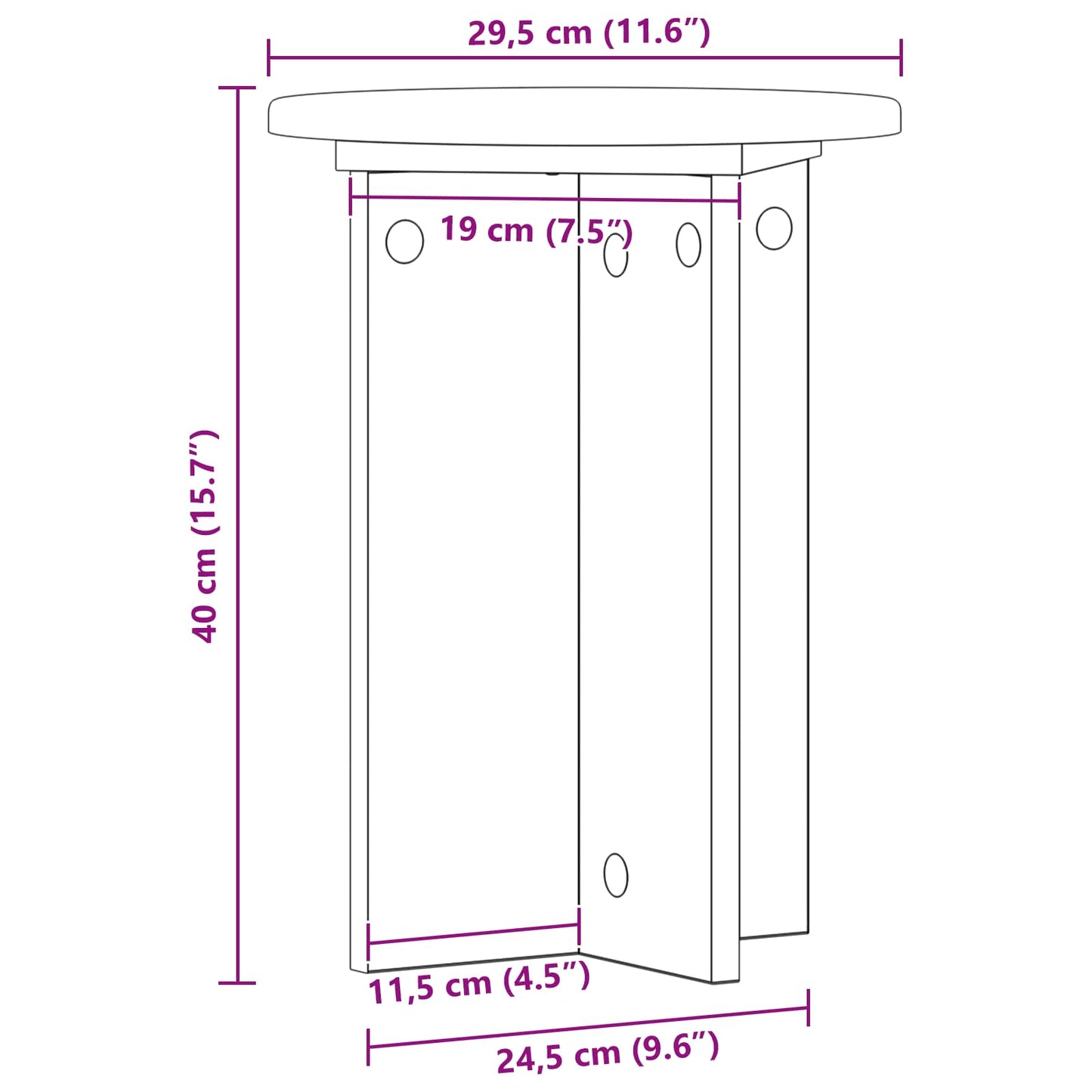 Növényállvány 2 pcs Magasfényű Fehér Ø29,5 x 40 cm Szerelt Fa