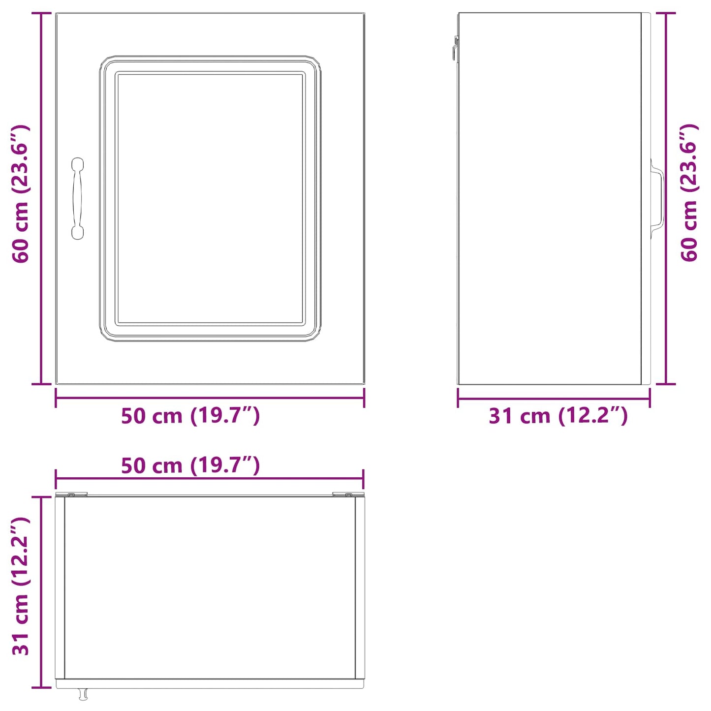 Mosogatógép panel Kalmar Fekete tölgy 50 x 31 x 60 cm Faanyag