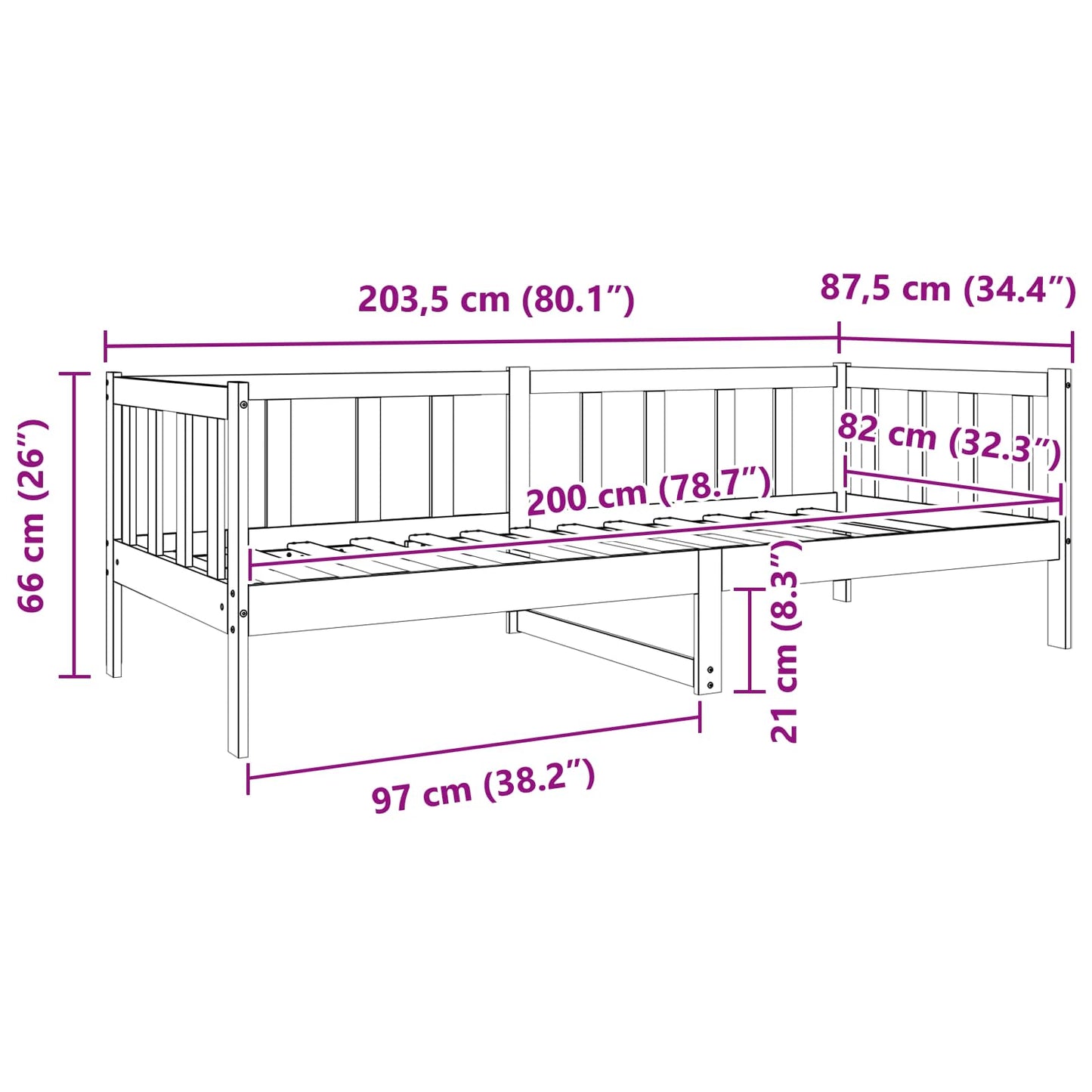 Ágykeret fejtámlával Faggyú barna 80 x 200 cm Tömör fenyőfa