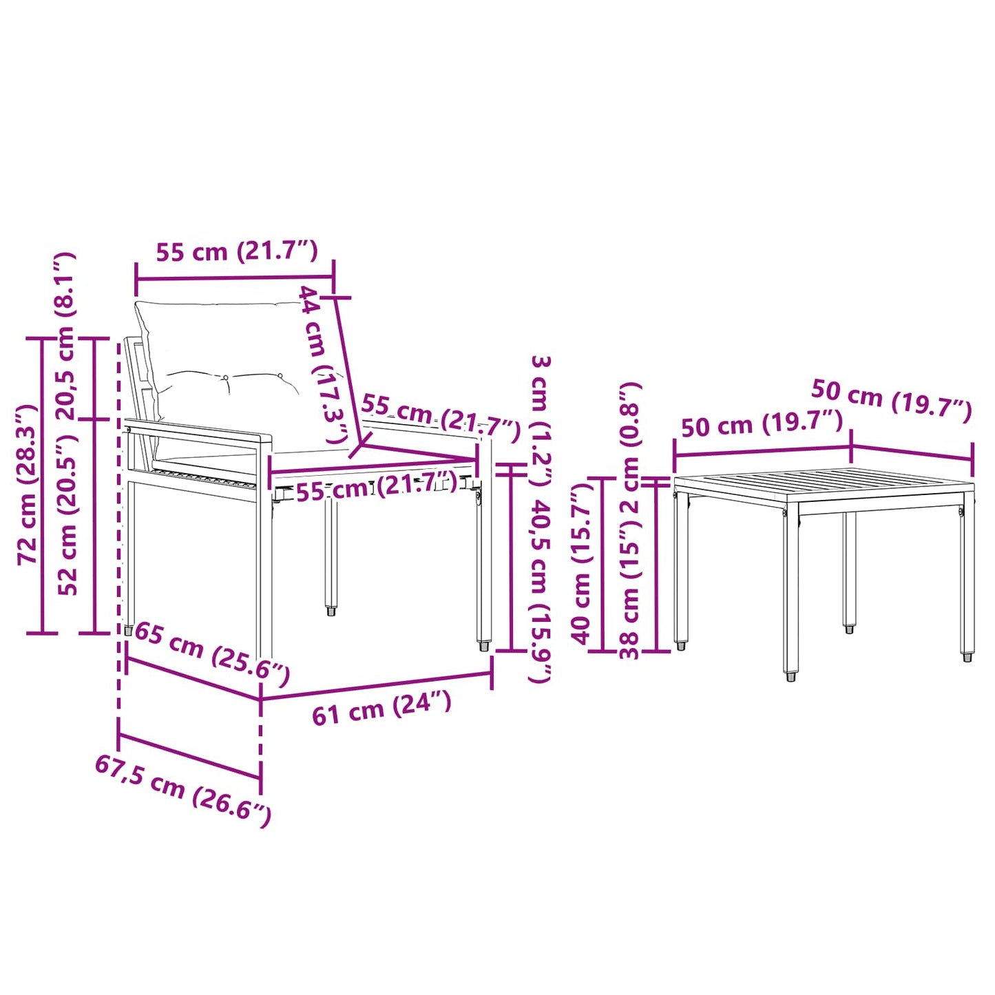 Kültéri Bútor Szett 3 pcs Sötétszürke polirattan