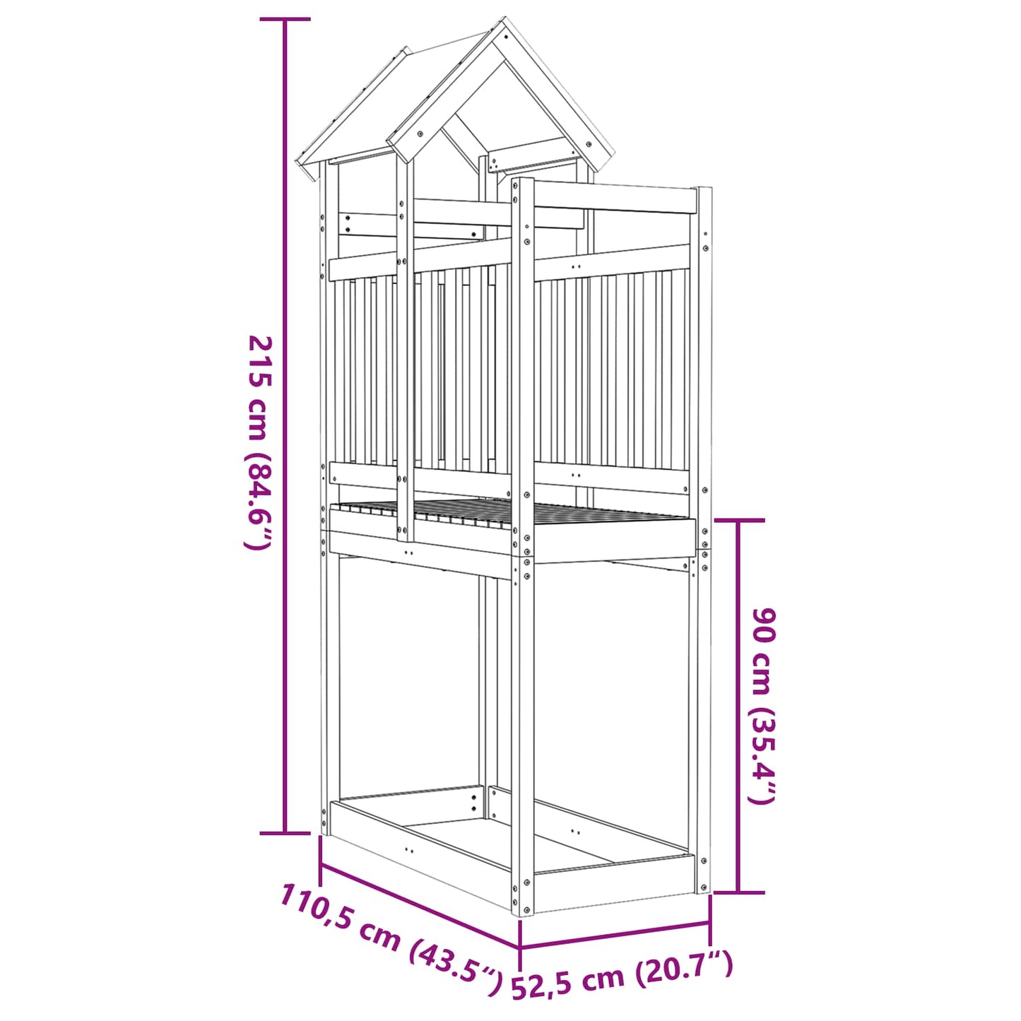 Játék Torny Barna 52,5 x 110,5 x 215 cm Szilárd Impregnált Fa