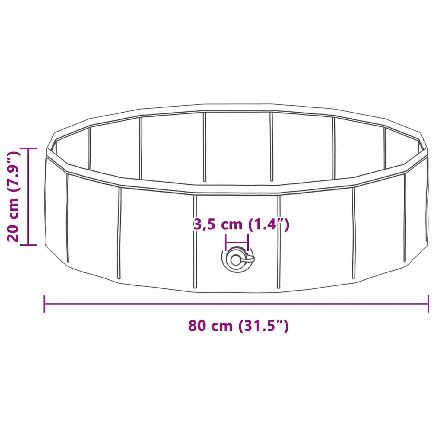 Gyerekmedence Ø 80 x 20 cm Kerek Gyermek számára Kék számára