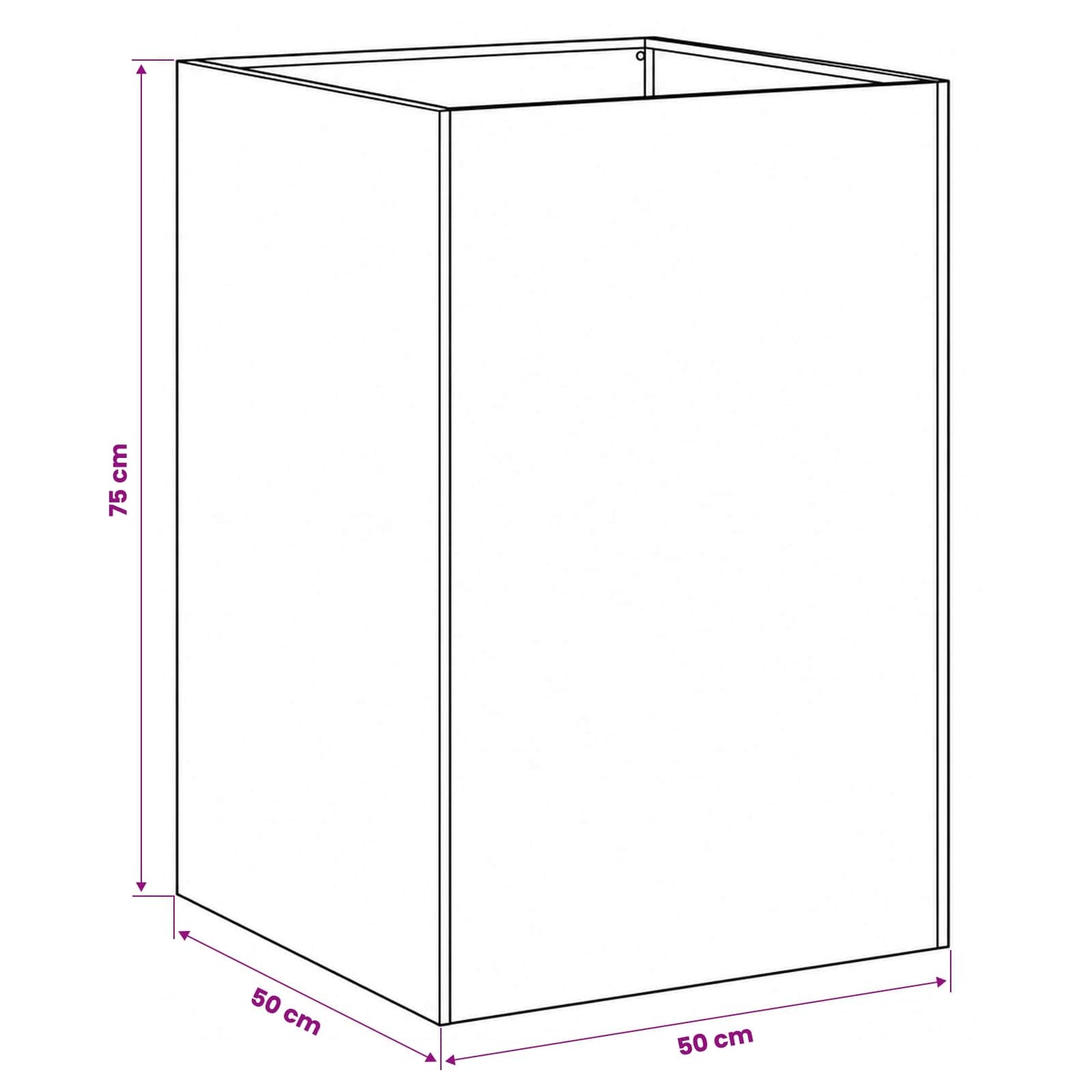 Kerti cserép 2 db Antracitszürke 50 x 50 x 75 cm