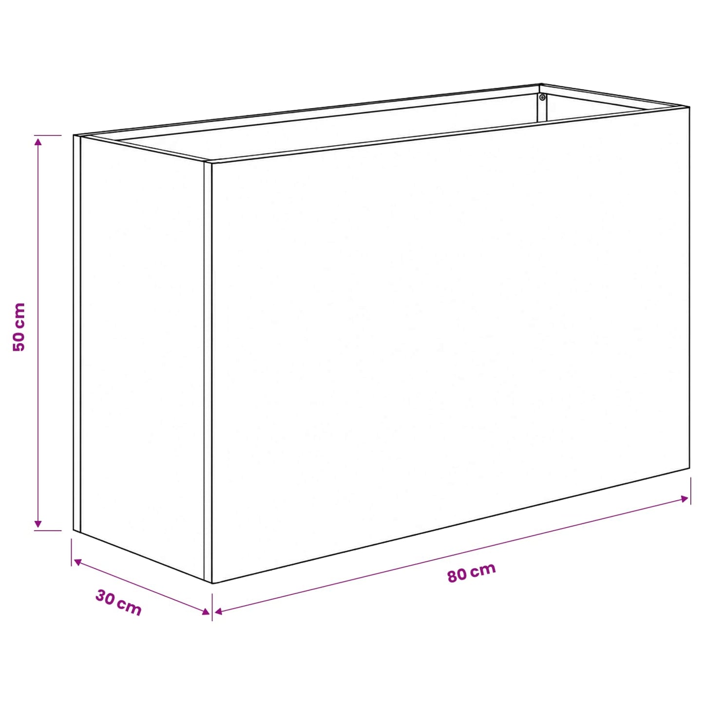 Kerti cserép 2 db Antracitszürke 80 x 30 x 50 cm