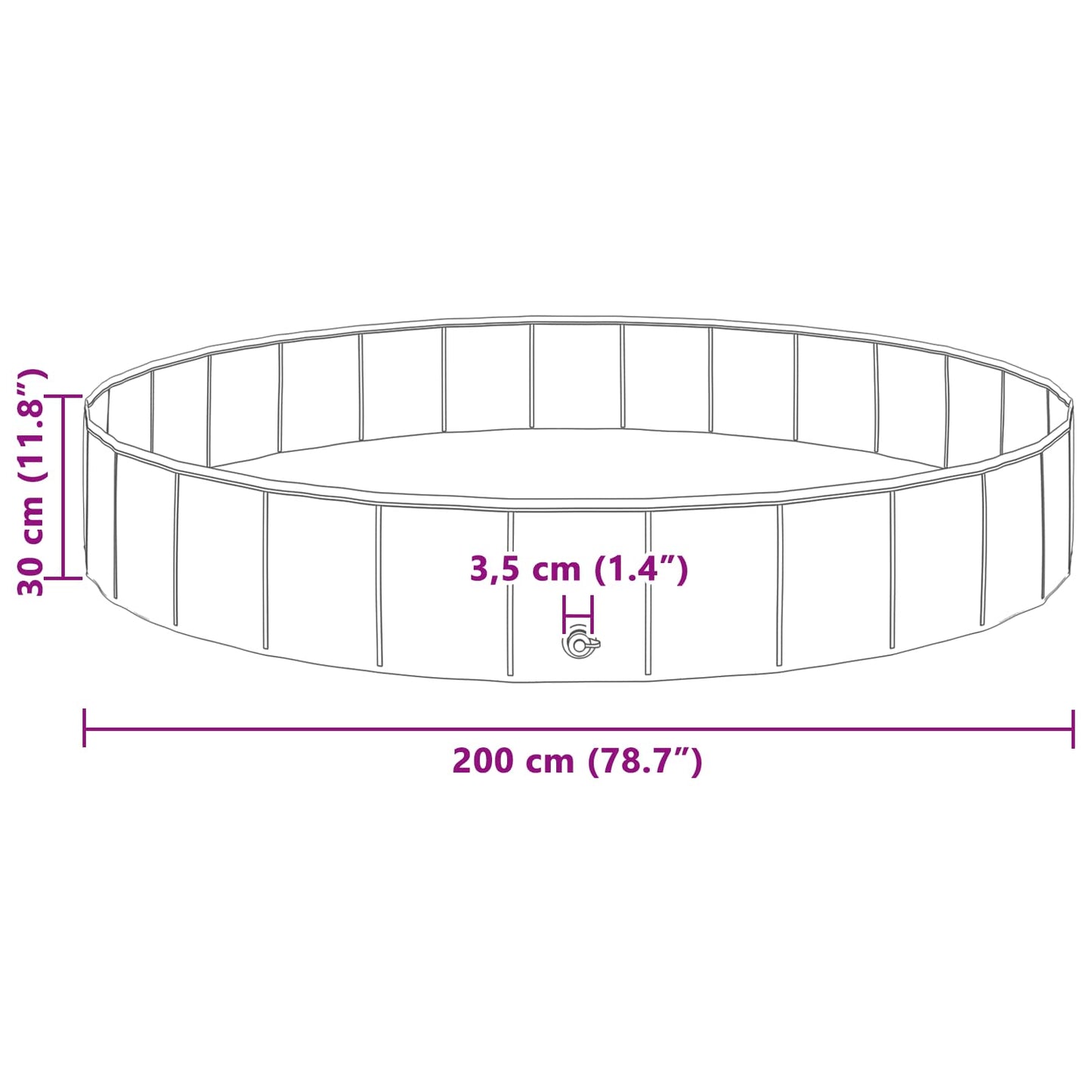 Kutyás Medence Piros Ø200 x 30 cm Tömör PVC