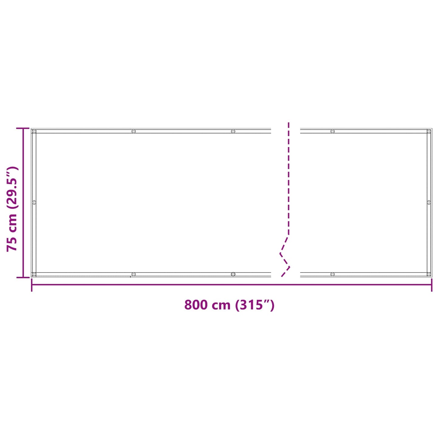Erkély Szúnyogháló Burgundi 75 x 800 cm PU bevonatos oxford alu