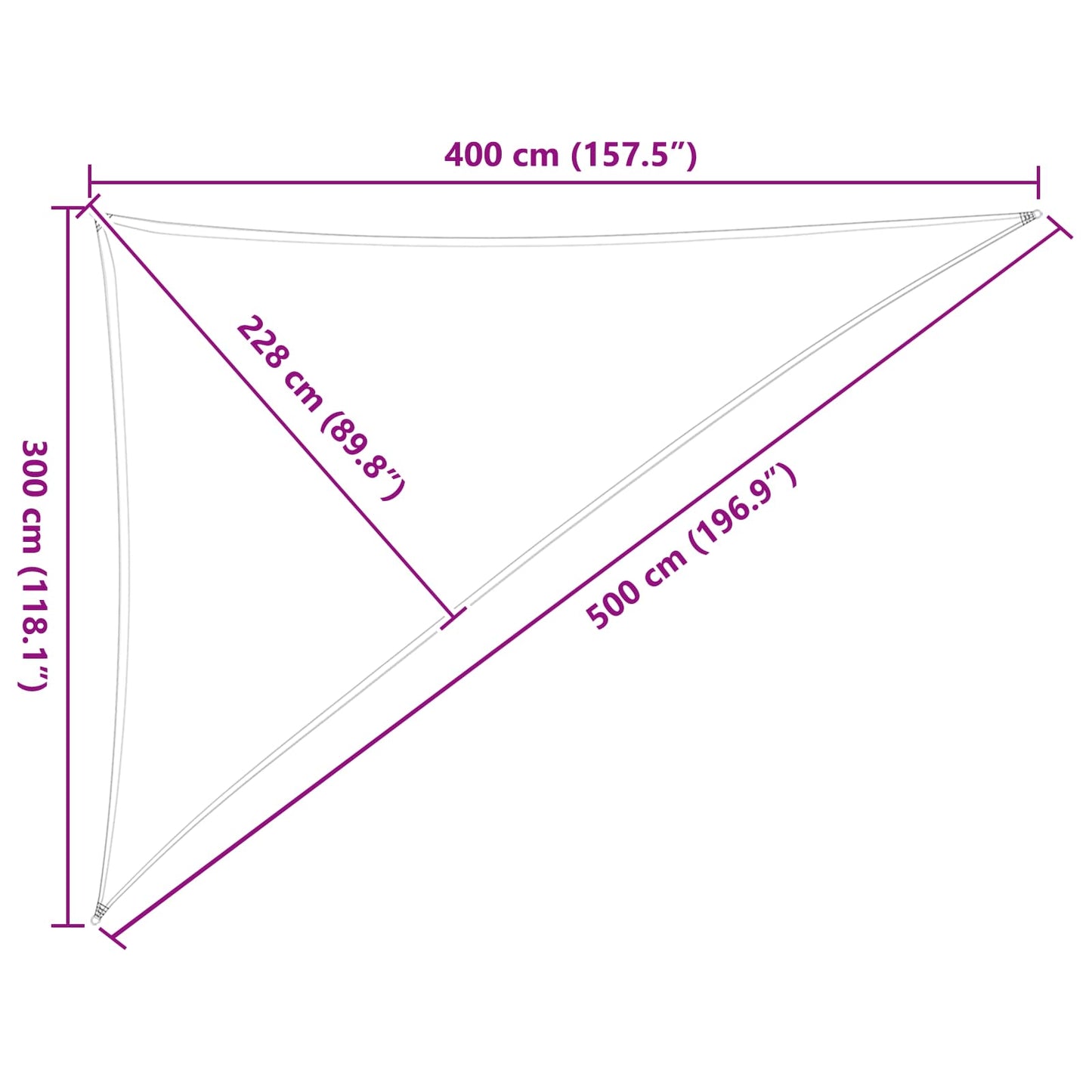 Napernyő vitorla Sárga és Fehér 3 x 4 x 5 m