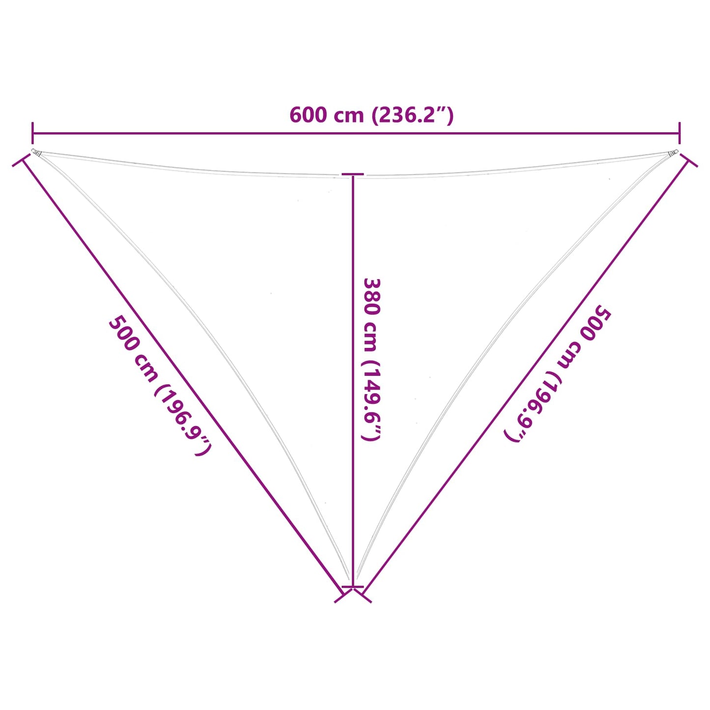 Napernyő vitorla Sárga és Fehér 5 x 5 x 6 m