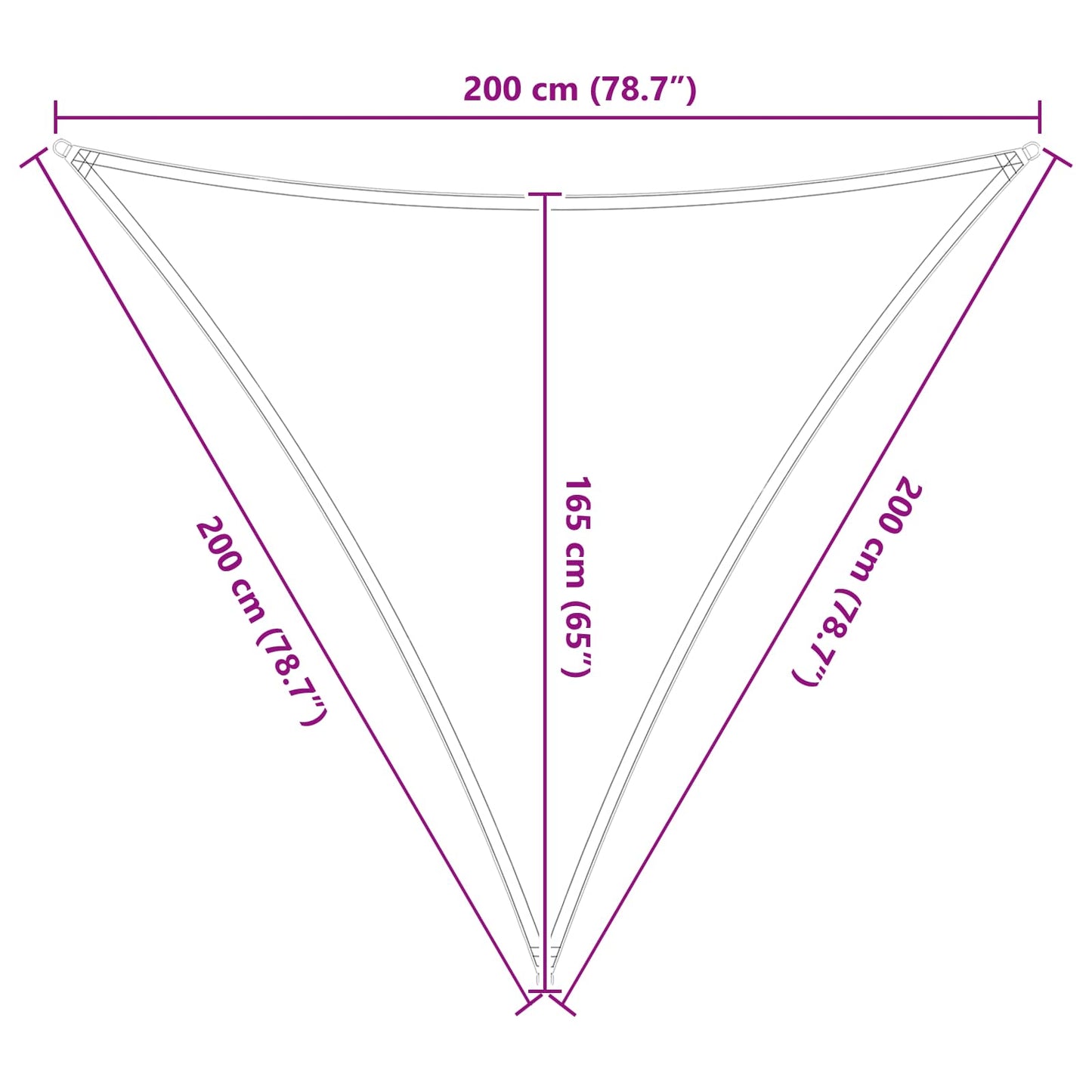 Napernyő vitorla Kék és Fehér 2 x 2 x 2 m