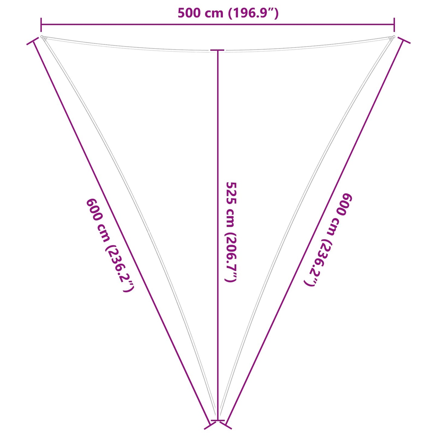 Napernyő vitorla Kék és Fehér 5 x 6 x 6 m