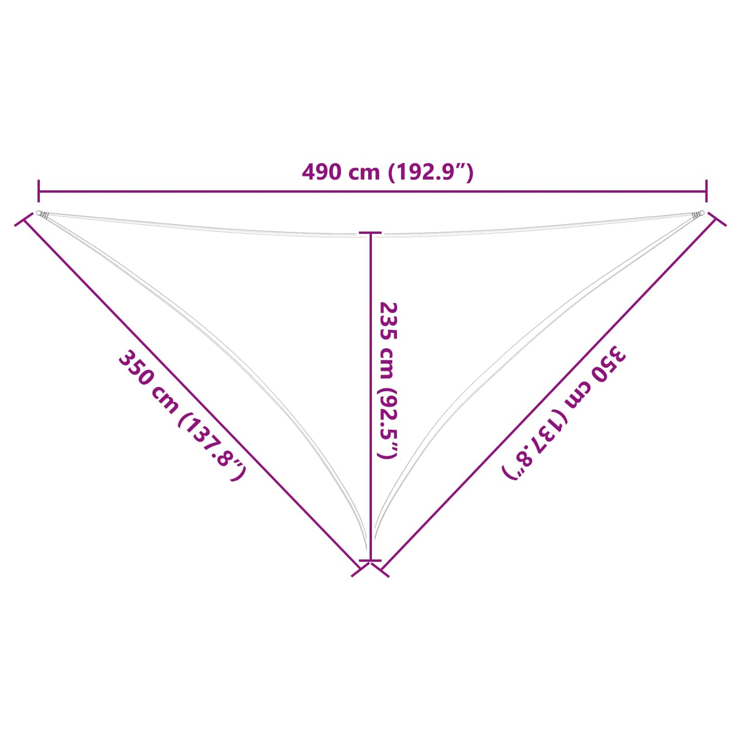 Napernyő vitorla Világosszürke és fehér 3,5 x 3,5 x 4,9 m