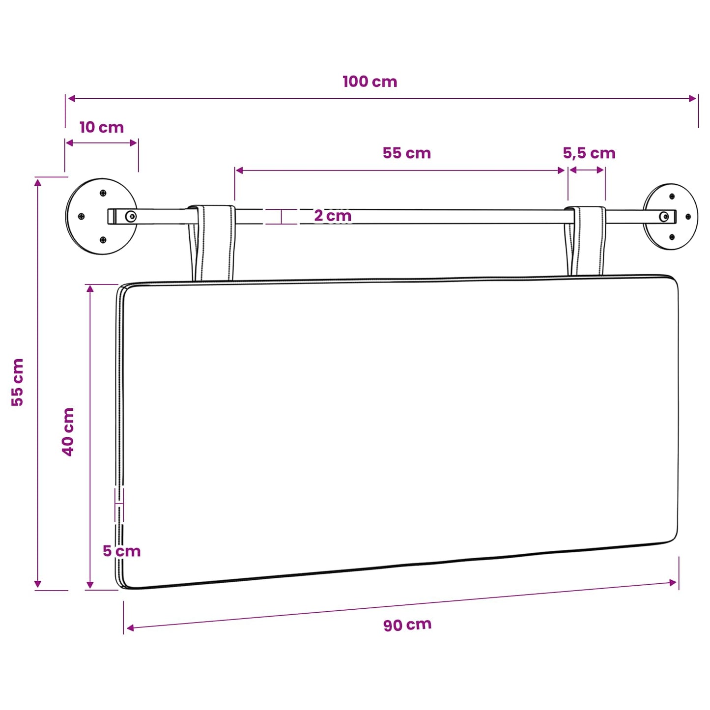Függesztett ágyfej Bársonyos szövet