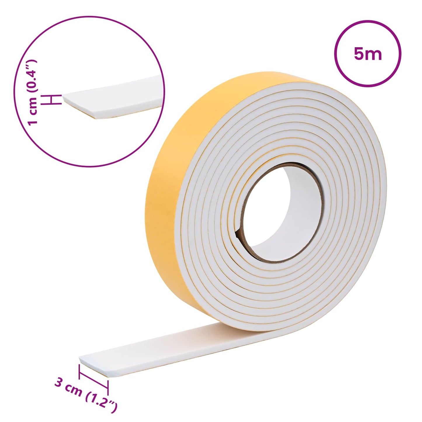 Öntapadó habszalag 10 pcs Fehér 30mm x 5m CR Hab