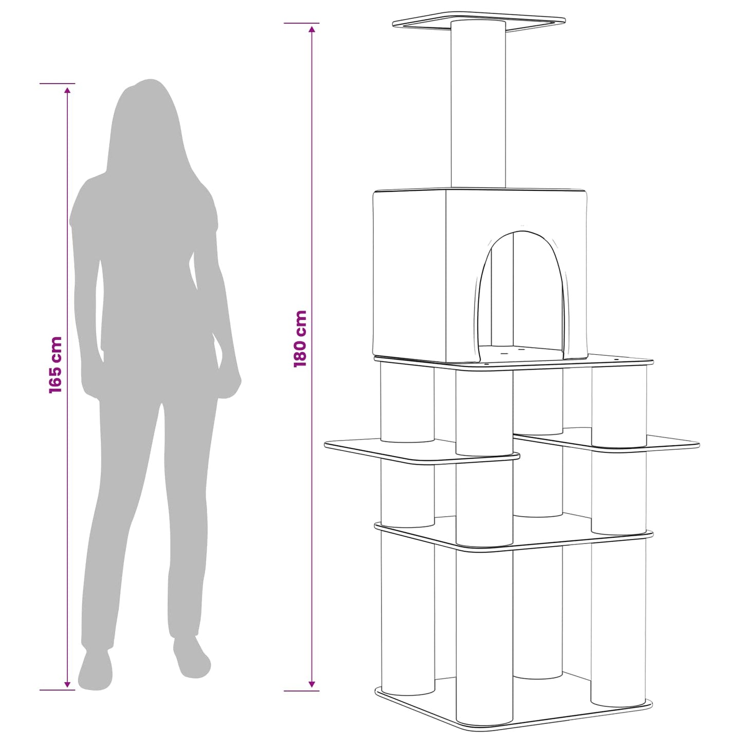 Macskafa kapálózó rudakkal Sötétszürke 180 cm