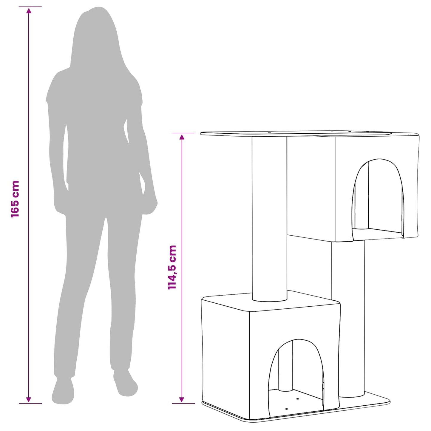 Macskafa kapálózó rudakkal Krémszínű 114 cm Mérnöki fa és plüss