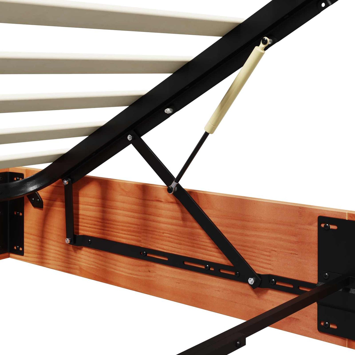Tárolós ottomán ágykeret Viaszbarna 90 x 190 cm Tömör fenyő