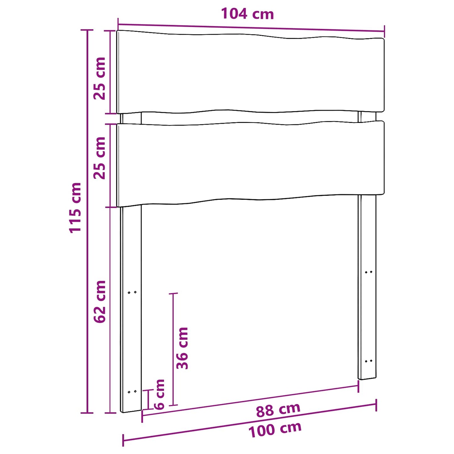 Élő élű fejtámla ROSTOCK Természetes 100 cm Tömör Akácfa