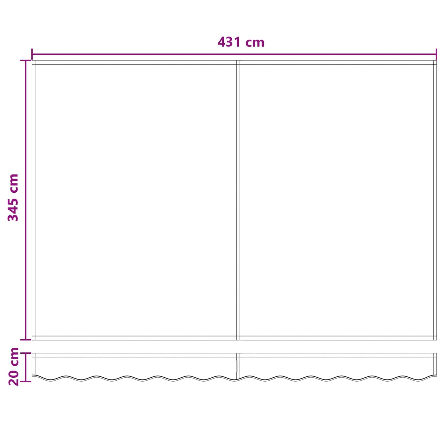 Behúzható napellenző Homokszín 450 × 350 cm Szövet és Alumínium