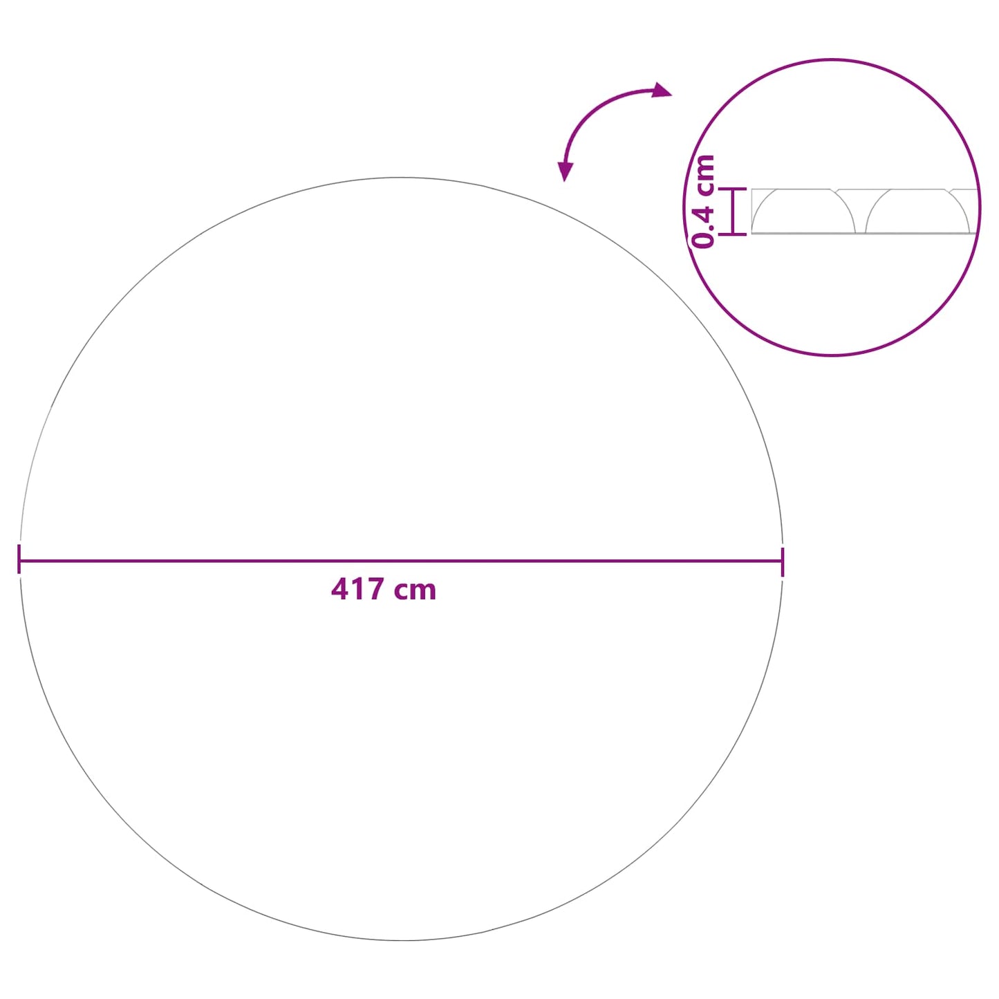 Napelemes Medencetakaró Kiváló Minőség Ø 417 cm 200 μm Kerek PE