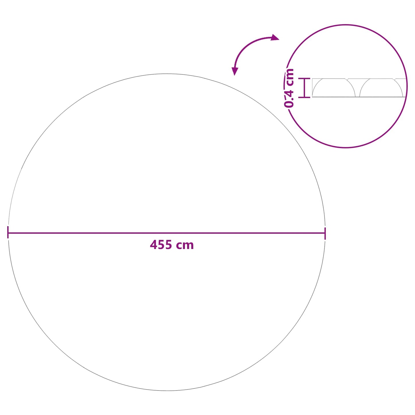 Napelemes Medencetakaró Kiváló Minőség Ø 455 cm 200 μm Kerek PE