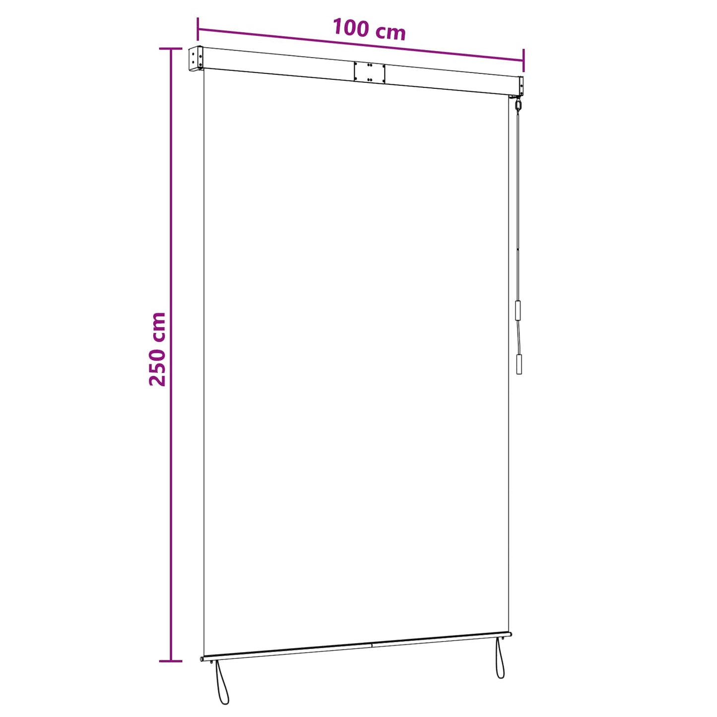 Roletta Sokszínű 100 x 250 cm Szövet és Alumínium