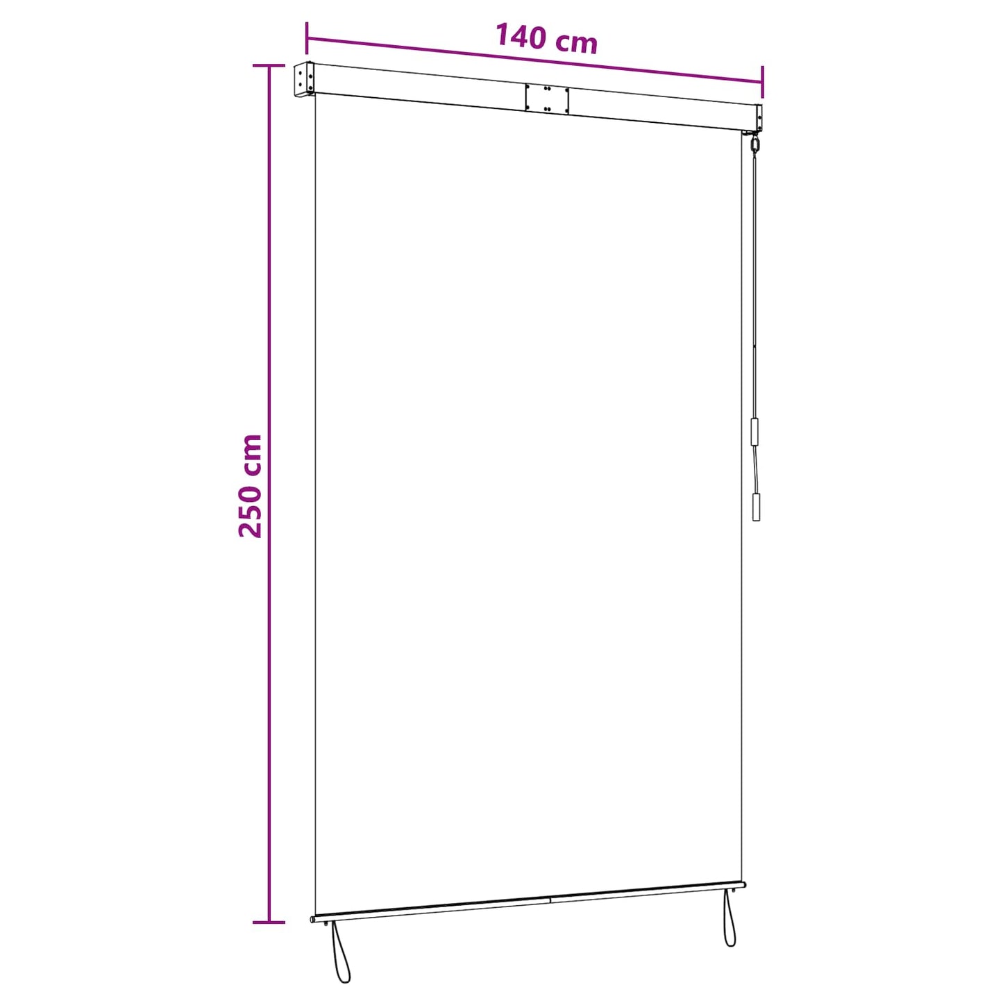 Roletta Sokszínű 140 x 250 cm Szövet és Alumínium