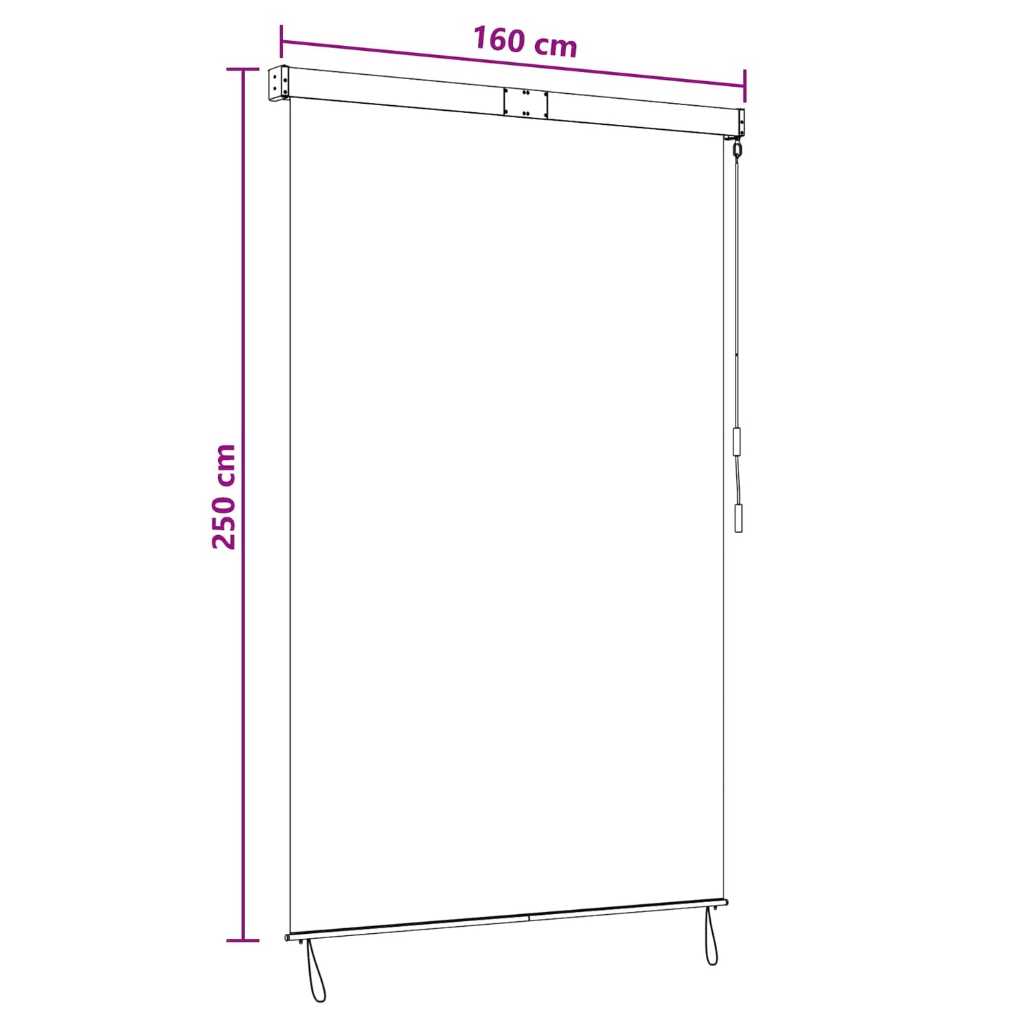 Roletta Sokszínű 160 x 250 cm Szövet és Alumínium