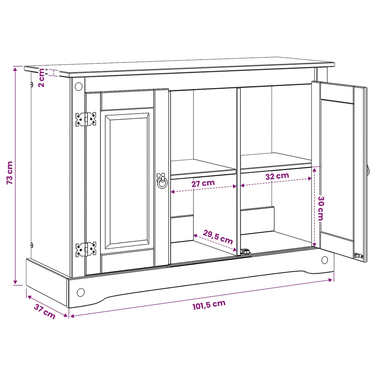 Akvárium Állvány CORONA Barna 101,5 x 37 x 73 cm 300 kg