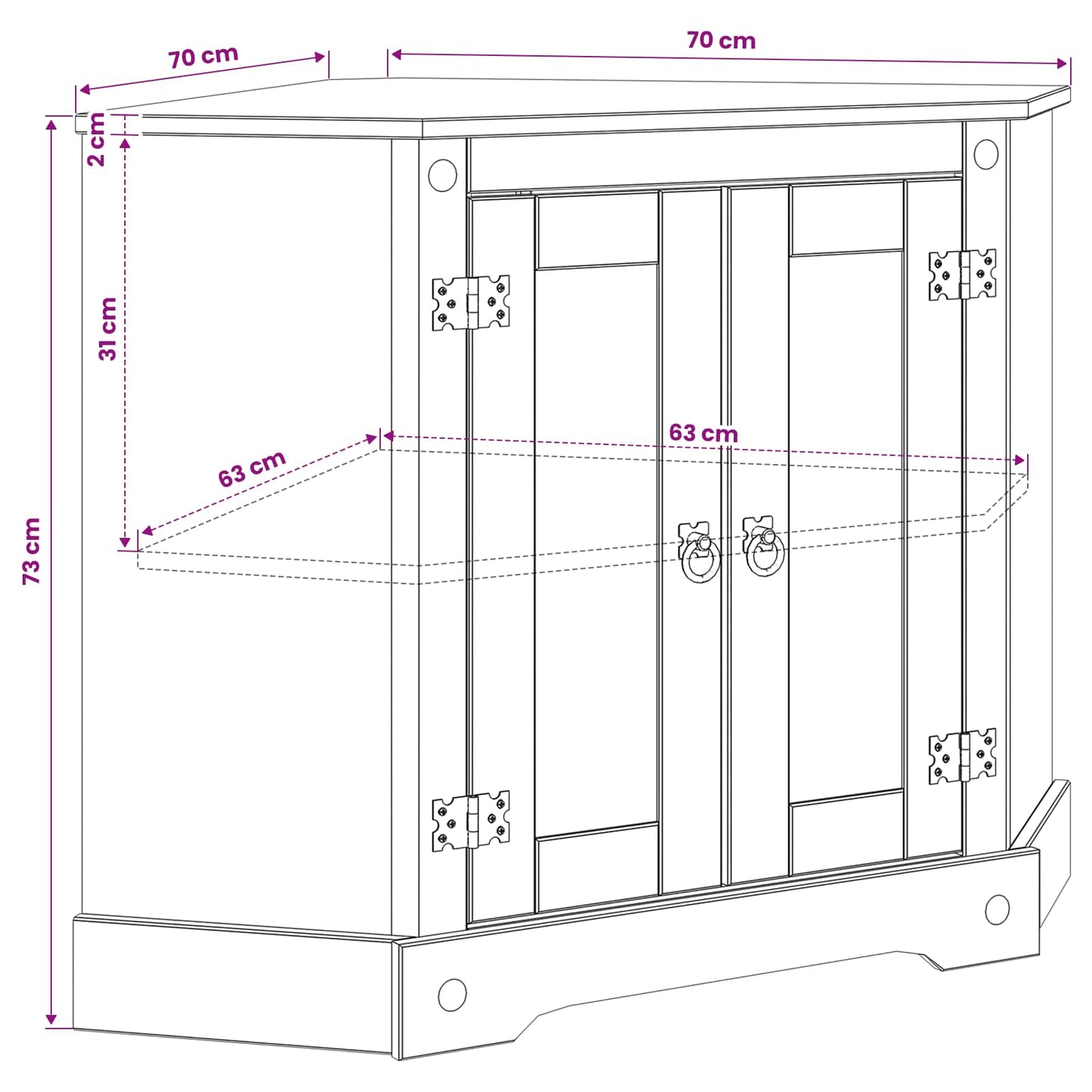 Akvárium Állvány CORONA Barna 70 x 70 x 73 cm 300 kg