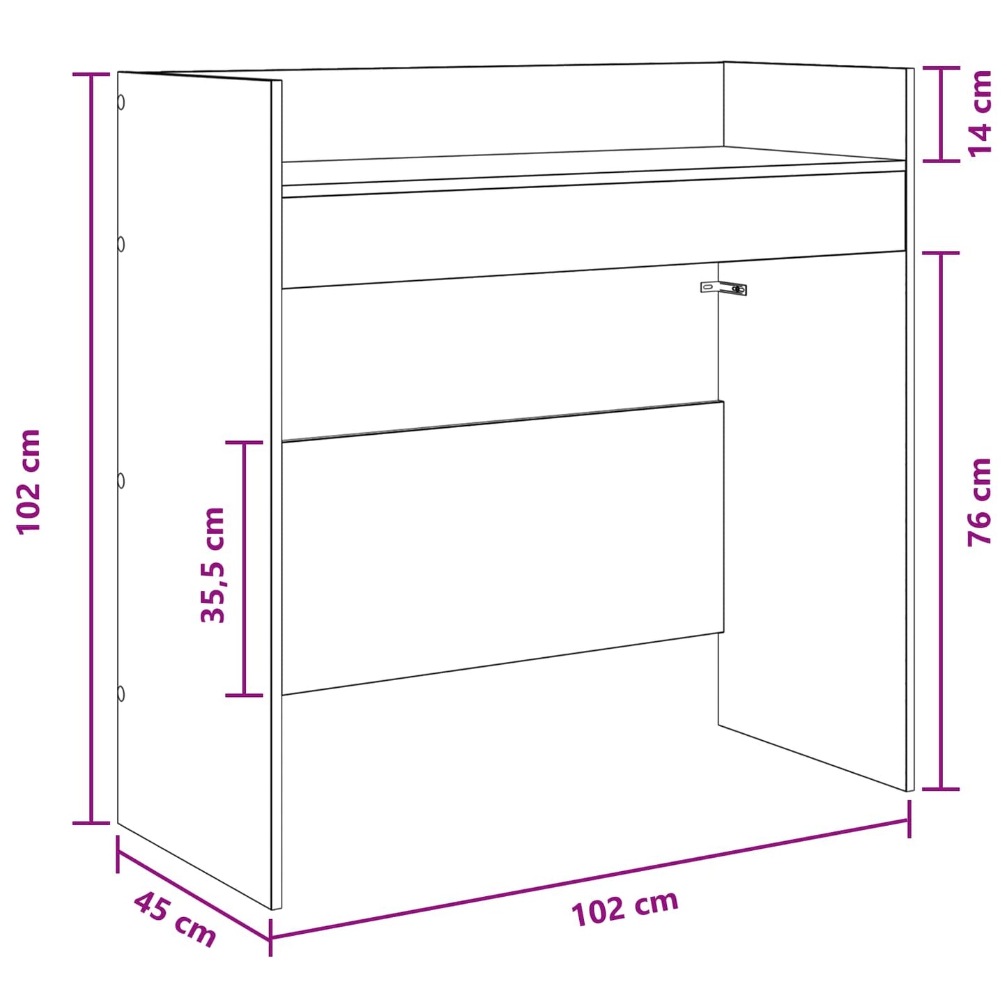DJ Asztal Betonszürke 102 x 45 x 102 cm Szerelt Fa