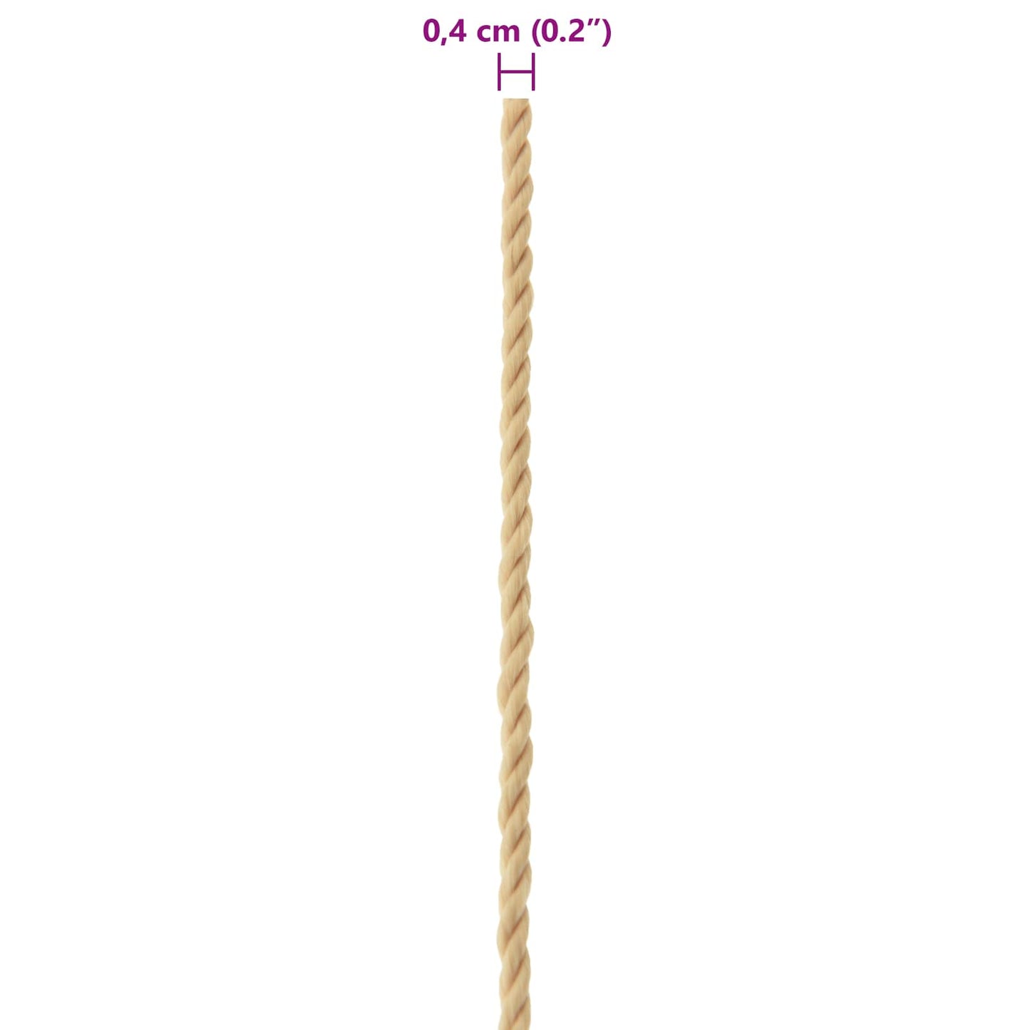 Csónak Kötél 25 m 0.4 Természetes PP