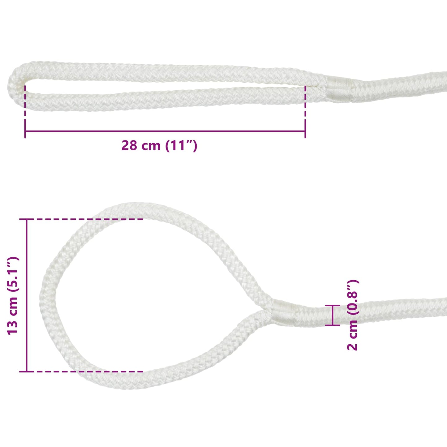 Csónak Kötél 9 m 2 Fehér Poliészter